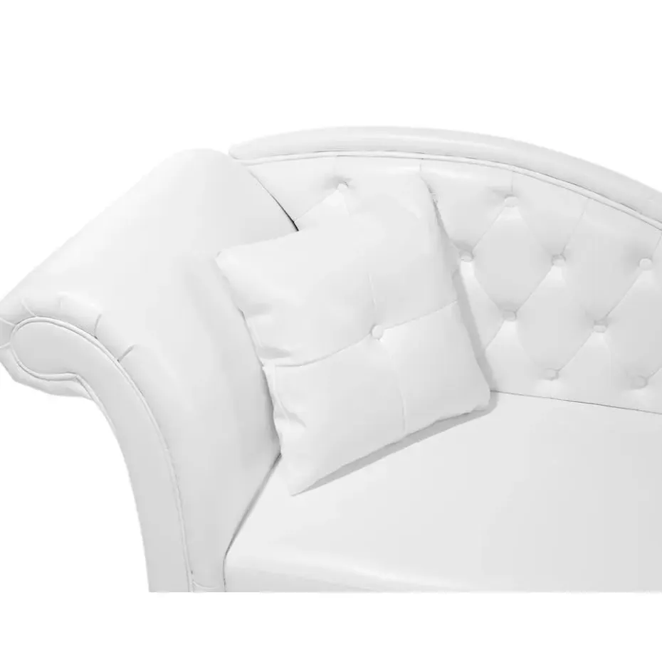 LATTES - Chaise longue - Wit - Linkerzijde - Kunstleer