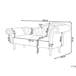 LATTES II - Chaise longue - Taupe - Rechterzijde - Fluweel