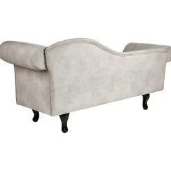 LATTES II - Chaise longue - Taupe - Rechterzijde - Fluweel