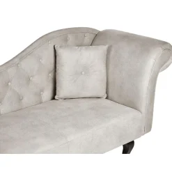 LATTES II - Chaise longue - Taupe - Rechterzijde - Fluweel