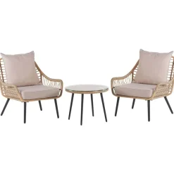 LAURETO - Bistroset voor 2 - Natuurlijk - PE rotan