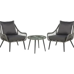 LAURETO - Bistroset voor 2 - Grijs - PE rotan