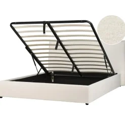 LAVAUR - Bed met opbergruimte - Off-white - 160 x 200 cm - Bouclé