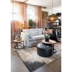 Lebel poef Hugo - zwart - 60x30 cm