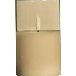 Led kaars in glas - goudkleurig - 12,5xØ7,5 cm