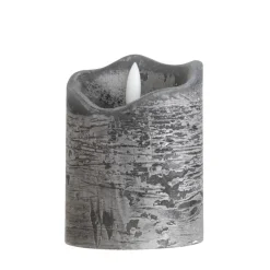 LED Kaars Rustiek - donkergrijs - 10xØ7,6 cm