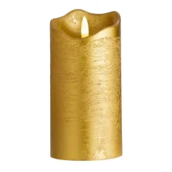 LED Kaars Rustiek - goud - 15xØ7,6 cm