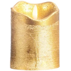 LED Kaars Rustiek - goud - 10xØ7,6 cm