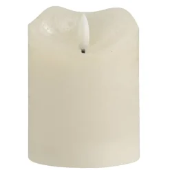 LED-kaars rustiek - off-white - 10xØ7,6 cm