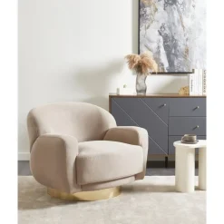 LEJRE - Fauteuil - Taupe - Polyester