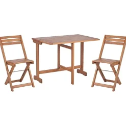 LENOLA - Bistroset voor 2 - Lichte houtkleur - Acaciahout