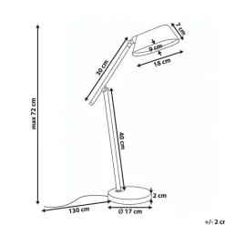 LEONIS - Bureaulamp LED - Grijs - Synthetisch materiaal