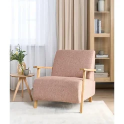 LESJA - Fauteuil - Roze - Stof