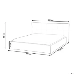 LESTRE - Tweepersoonsbed - Gebroken wit - 160 x 200 cm - Linnen
