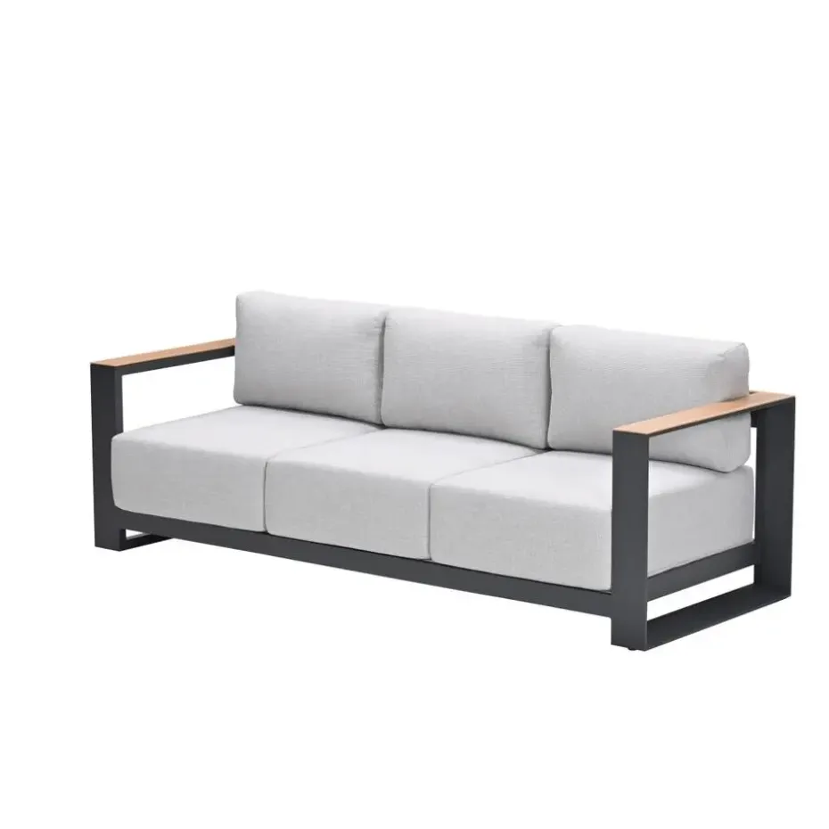 Levanto driezitsbank - c.black - valley sand light teaklook