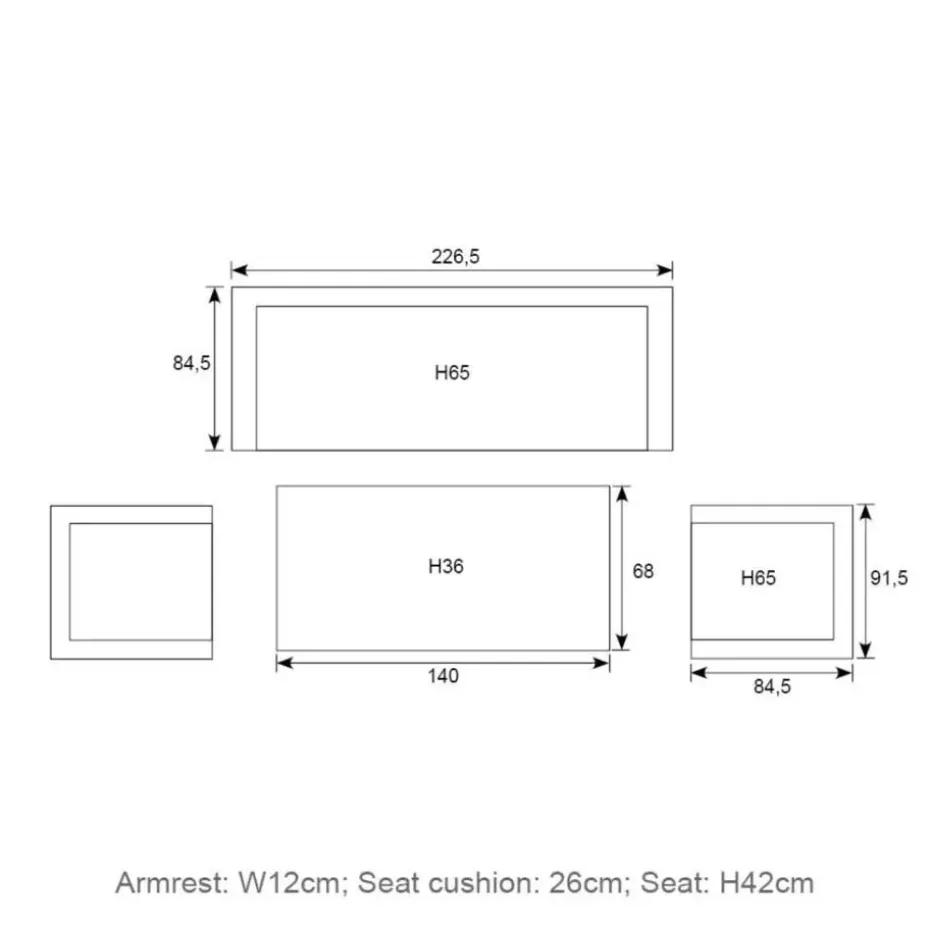Levanto driezitsbank - c.black - valley sand light teaklook