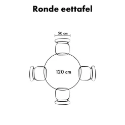Lewis & Loft Eettafel Levi – Rond – Ø120 cm – Zwart