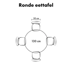 Lewis & Loft Eettafel Lupe - Rond ⌀130 - FSC®- mangohout - Naturel