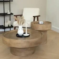 Lewis & Loft Salontafel Luus - FSC® mangohout - Rond ⌀80 cm - Bruin