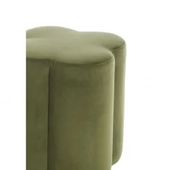 Light & Living - Nalani poef 38x38x45 cm velvet- olijfgroen