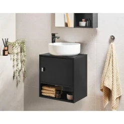 LIMERIA - Wastafelkast - Zwart - Vezelplaat