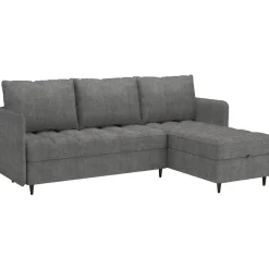 Lindhus - Bank met chaise longue omkeerbaar in stof grijs