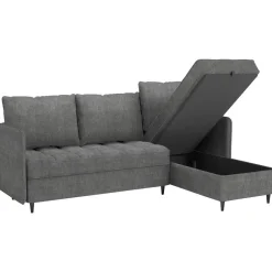 Lindhus - Bank met chaise longue omkeerbaar in stof grijs