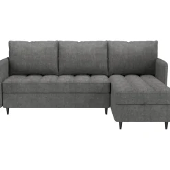 Lindhus - Bank met chaise longue omkeerbaar in stof grijs