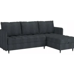 Lindhus - Bank met chaise longue omkeerbaar in corduroy antraciet