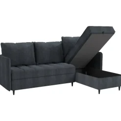 Lindhus - Bank met chaise longue omkeerbaar in corduroy antraciet