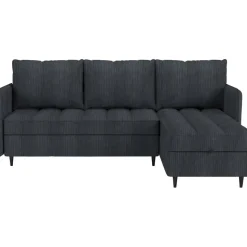 Lindhus - Bank met chaise longue omkeerbaar in corduroy antraciet