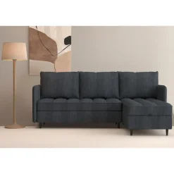 Lindhus - Bank met chaise longue omkeerbaar in corduroy antraciet