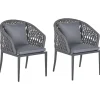 LIPARI - Tuinstoel set van 2 - Grijs - Aluminium