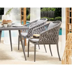 LIPARI - Tuinstoel set van 2 - Grijs - Aluminium