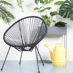 Lisomme Bo draad tuinstoel zwart