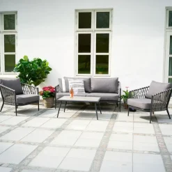 Lisomme Christel 4 delige tuin loungeset donkergrijs