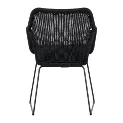 Lisomme Loki Rotan Tuinstoel Zwart - Met Zitkussen