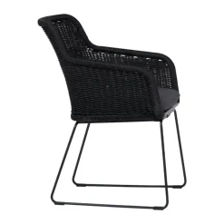 Lisomme Loki Rotan Tuinstoel Zwart - Met Zitkussen