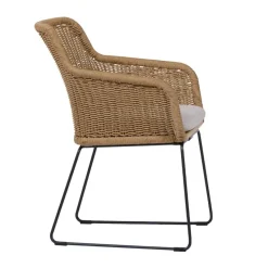 Lisomme Loki Rotan Tuinstoel Naturel - Met Zitkussen