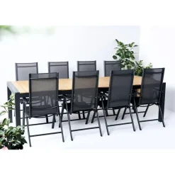 Lisomme Stef tuintafel bruin - verlengbaar - 205 x 100 cm