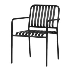 Lisomme Zahra metalen tuinstoel zwart - met armleuningen