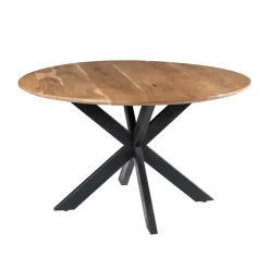 Livingfurn - e Ronde Eetkamertafel - - Acasia Hout - 120 cm - Bruin