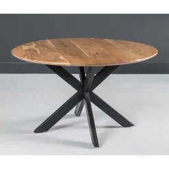 Livingfurn - e Ronde Eetkamertafel - - Acasia Hout - 120 cm - Bruin