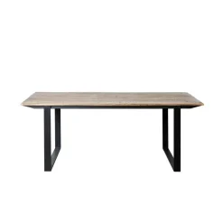 Livingfurn - Eetkamertafel Valdez - U poot - Mango Hout - 200 cm - Bruin