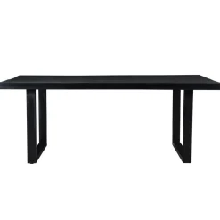 Livingfurn - Eetkamertafel Kala - U-Poten - Mangohout - 200 cm - Zwart