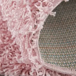 Loca Shaggy Rond Vloerkleed Licht Roze Hoogpolig - 150 CM ROND