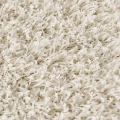 Loca Shaggy Rond Vloerkleed Creme Hoogpolig - 120 CM ROND