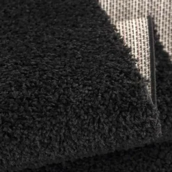 Loca Shaggy Vloerkleed – Modern Uni Effen – Zwart Hoogpolig & Zacht - 200x290 CM