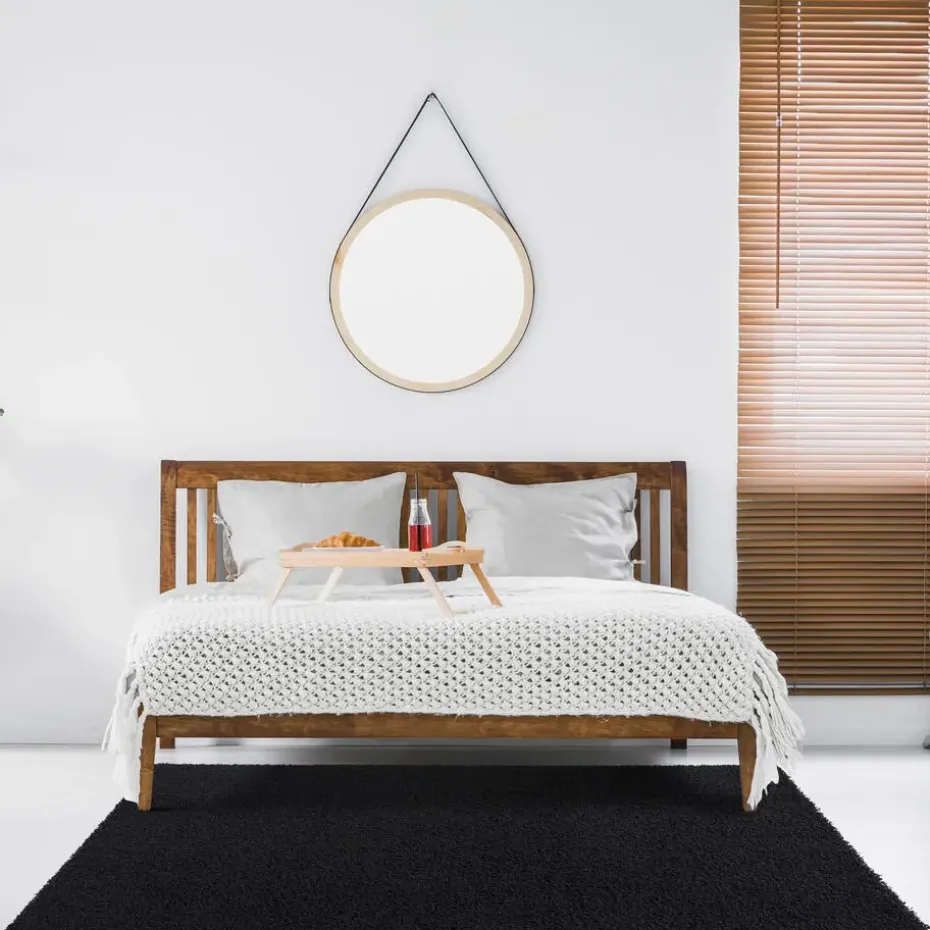 Loca Shaggy Vloerkleed – Modern Uni Effen – Zwart Hoogpolig & Zacht - 200x290 CM