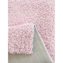Loca Shaggy Vloerkleed – Modern Uni Effen – Roze Hoogpolig & Zacht - 140x200 CM